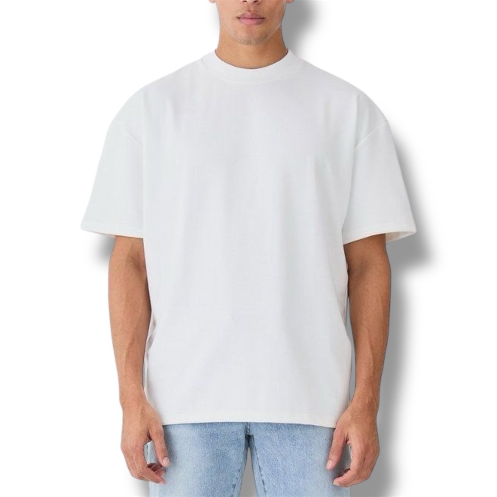 Polera Semi Oversize White Heavyweight Cotton 300 Gsm.