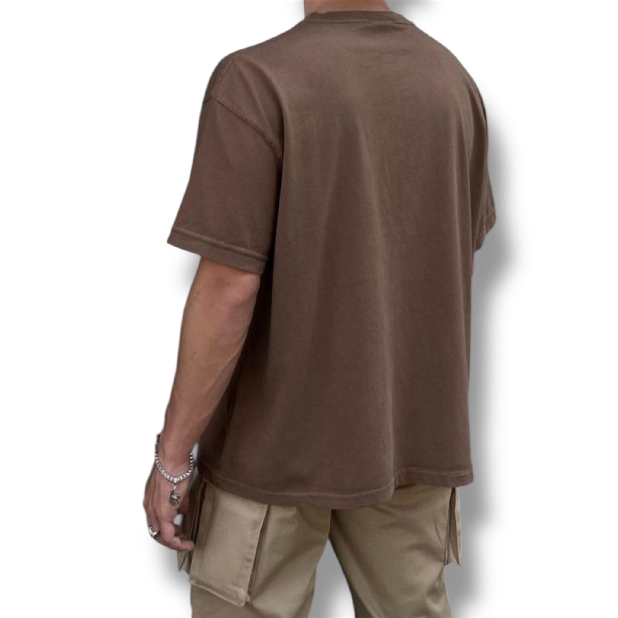 Polera Semi Oversize Brown Heavyweight Cotton 300 Gsm.