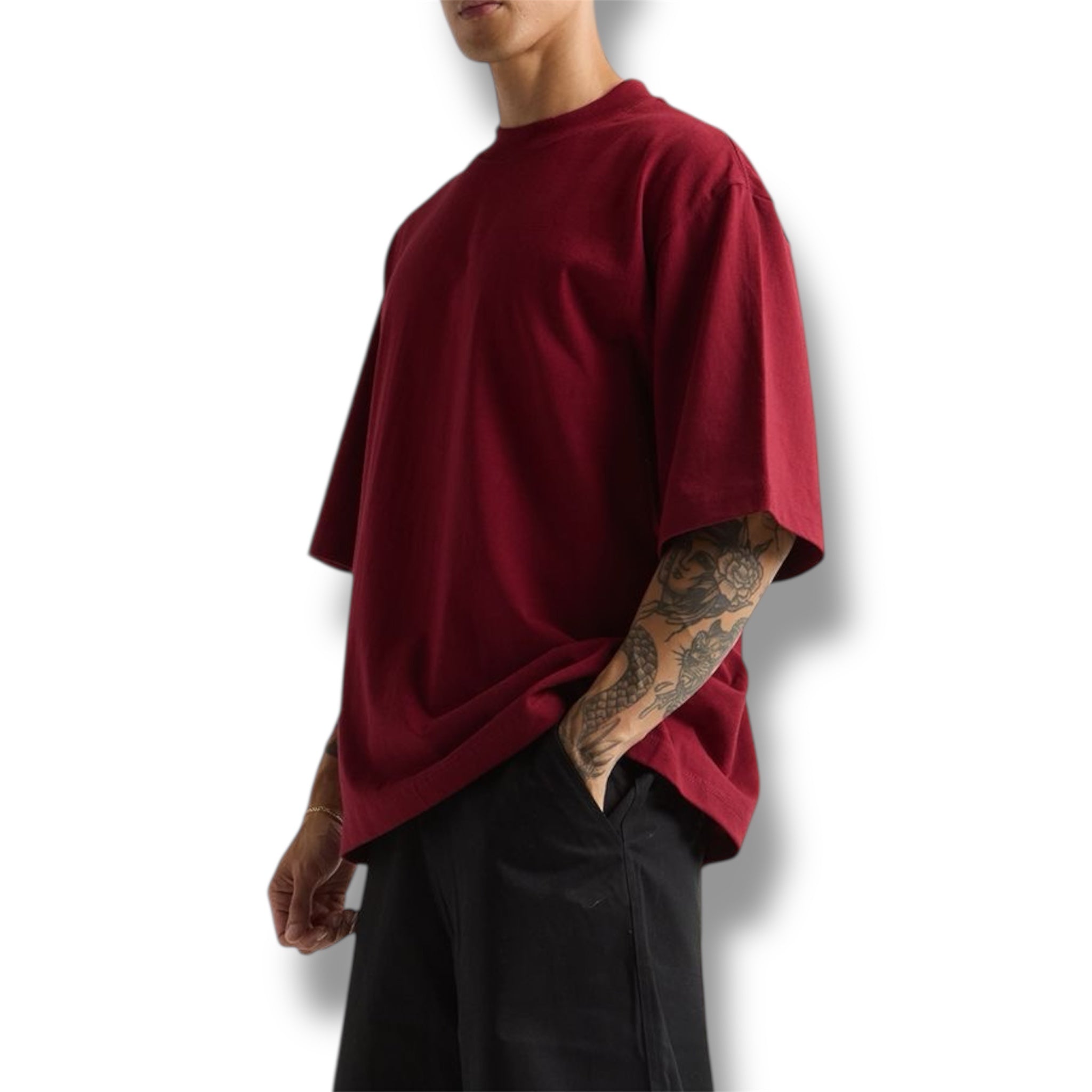 Polera Oversize HeavyCotton Wine 280 Gsm.