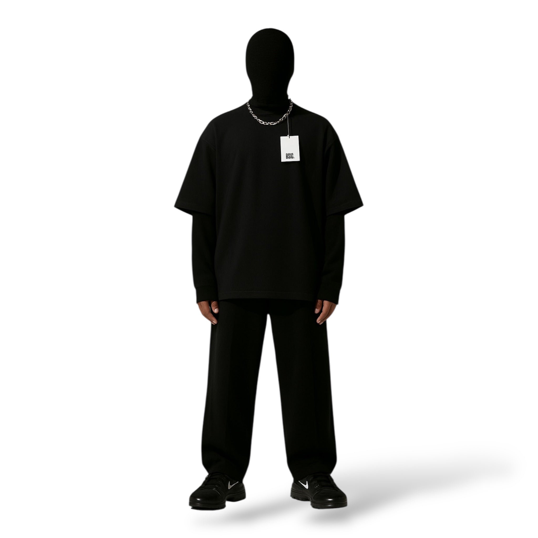 Polera Oversize HeavyCotton Black 280 Gsm.