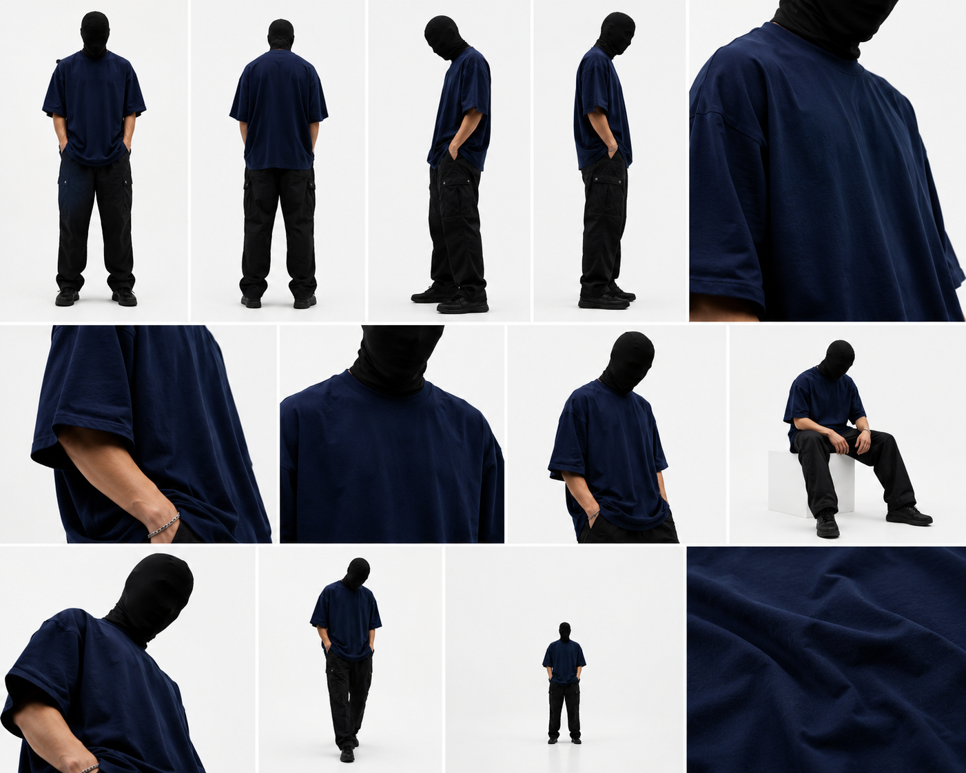 Semioversize • Steel Blue Heavyweight Cotton 320 Gsm