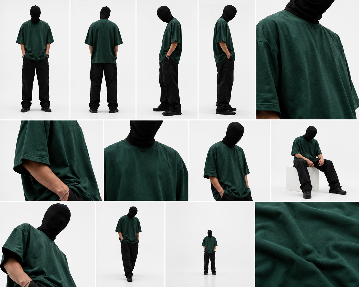 Semioversize • Forest Green Heavyweight Cotton 320 Gsm
