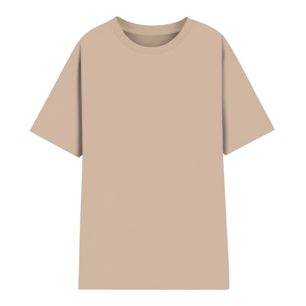 Polera Semi Oversize Beige Heavyweight Cotton 300 Gsm.