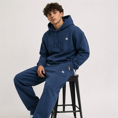 Hoodie Flecce Regular V1 Storm Blue