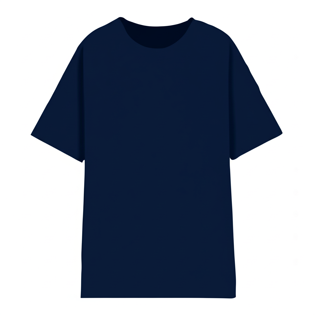 Polera Semi Oversize Navy Heavyweight Cotton 300 Gsm.
