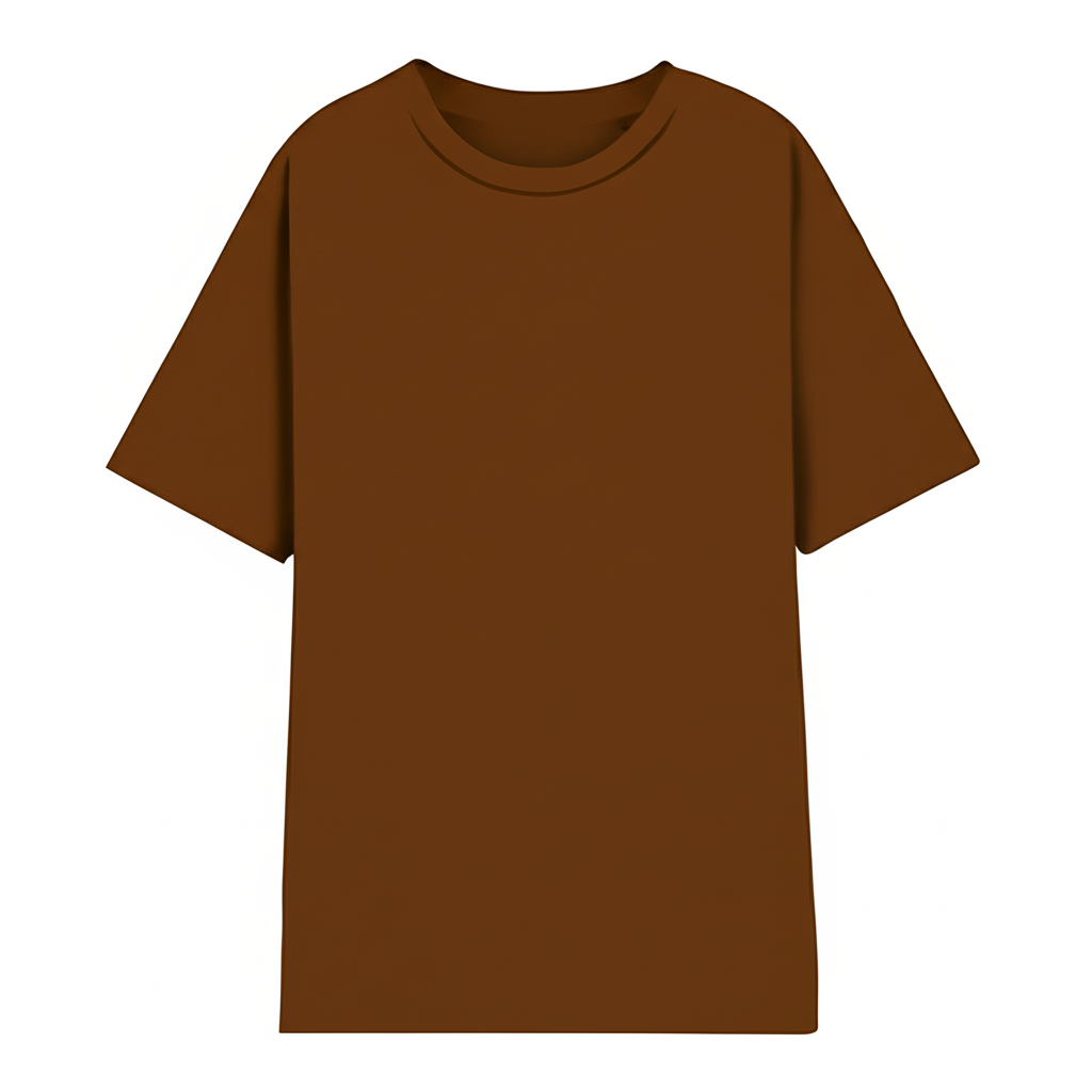 Polera Semi Oversize Brown Heavyweight Cotton 300 Gsm.