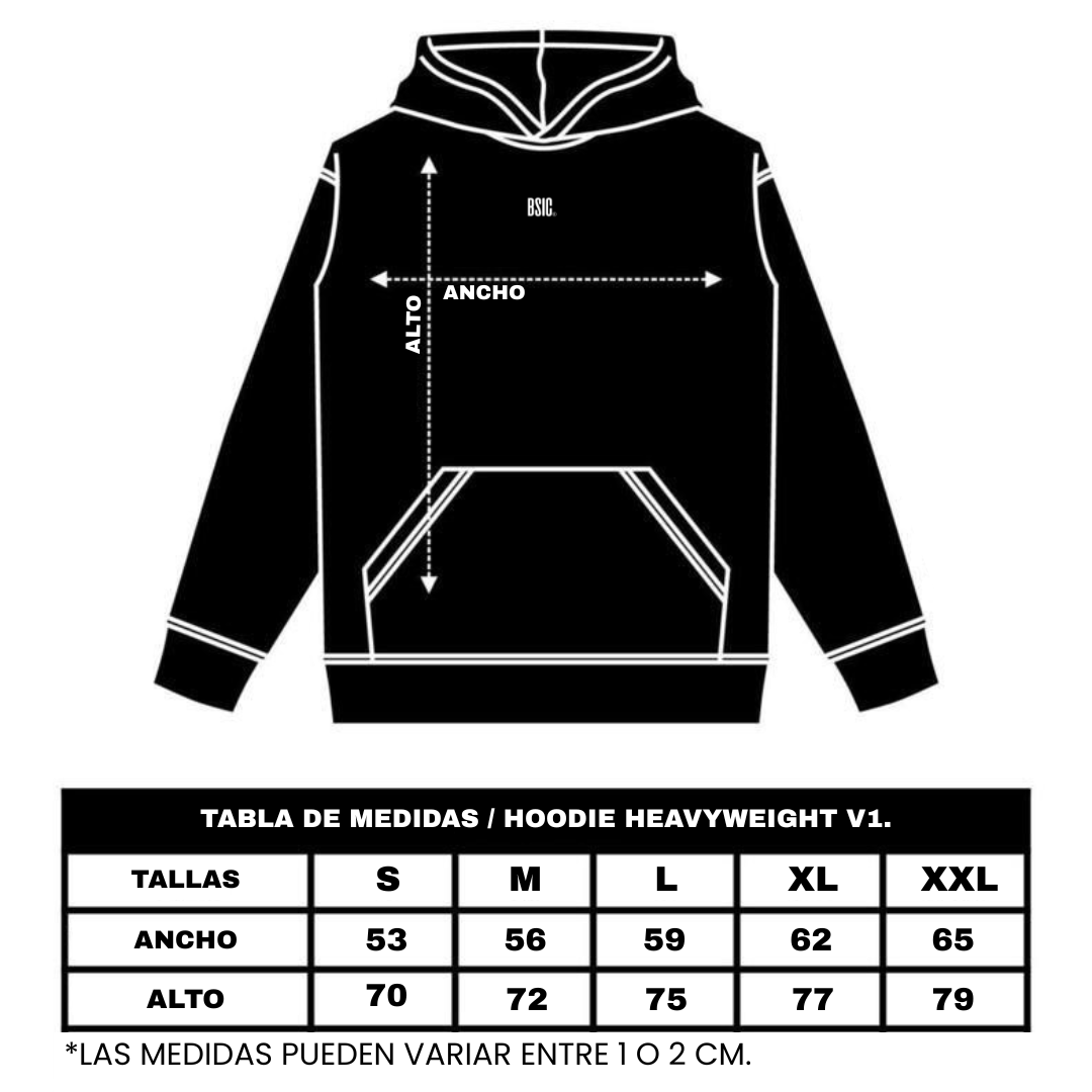 Hoodie Heavyweight V1. Black Noir
