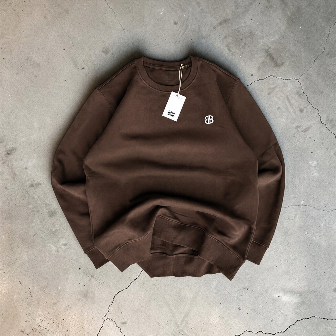 Crewneck Sweater Flecce V1 Brown