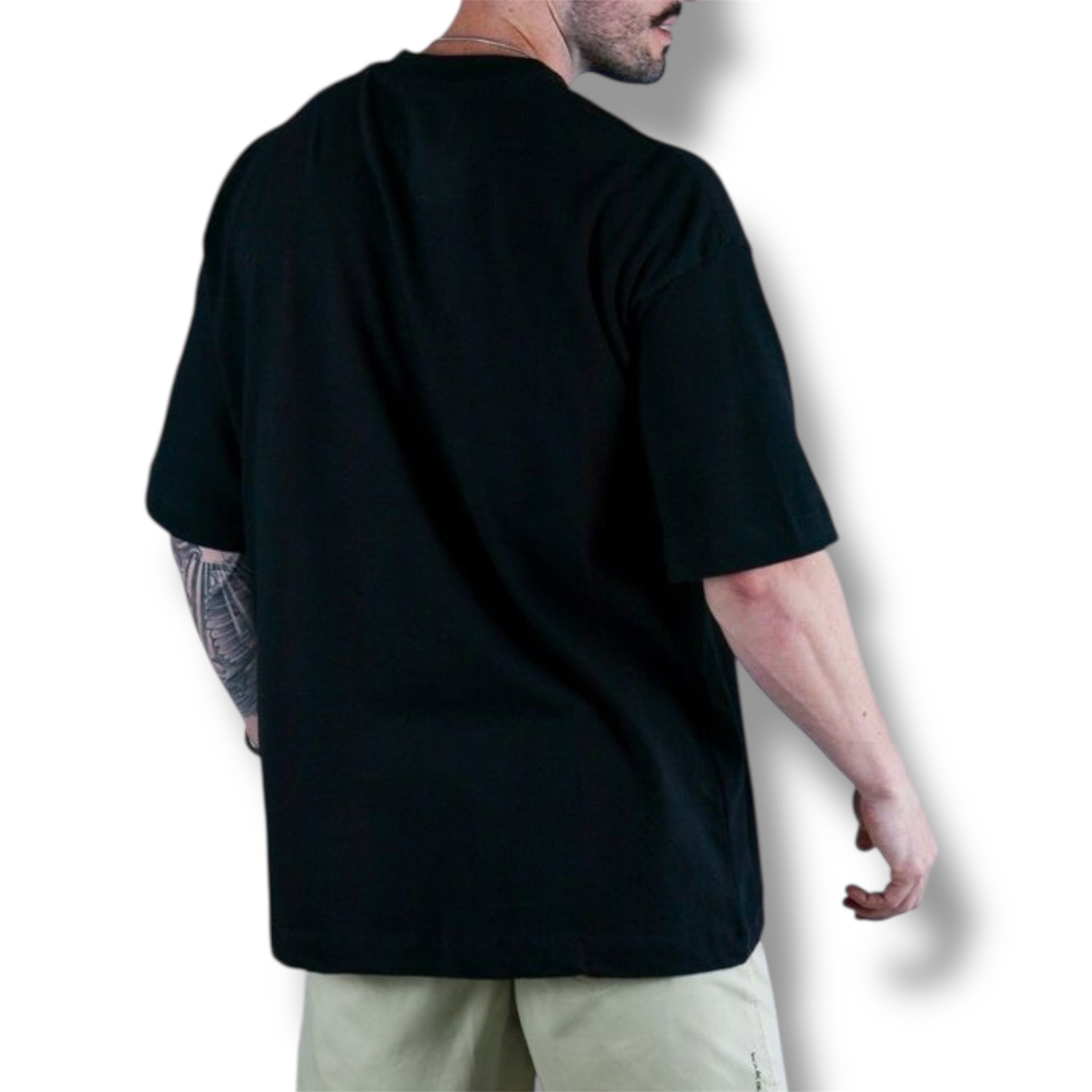 Polera Oversize HeavyCotton Black 280 Gsm.