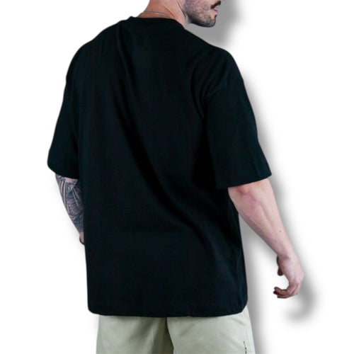 Polera Oversize HeavyCotton Black 280 Gsm.