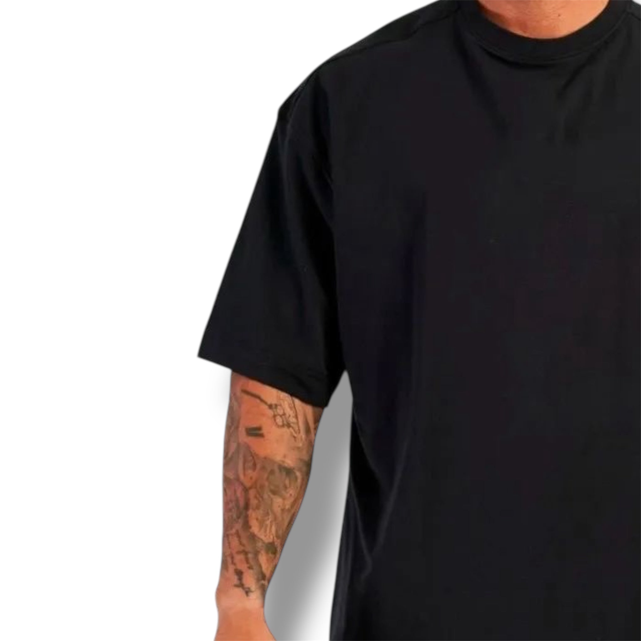 Polera Oversize HeavyCotton Black 280 Gsm.