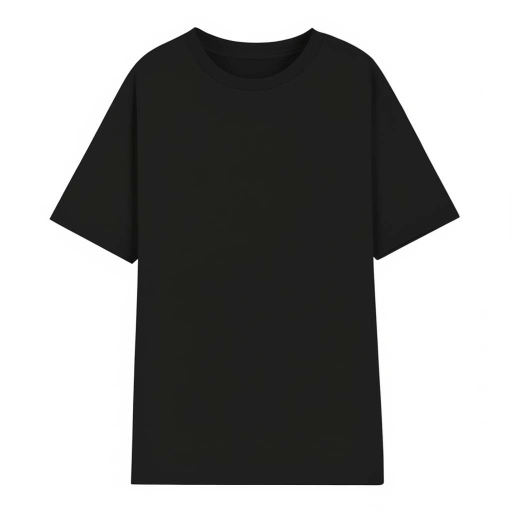 Polera Semi Oversize Black Heavyweight Cotton 300 Gsm.