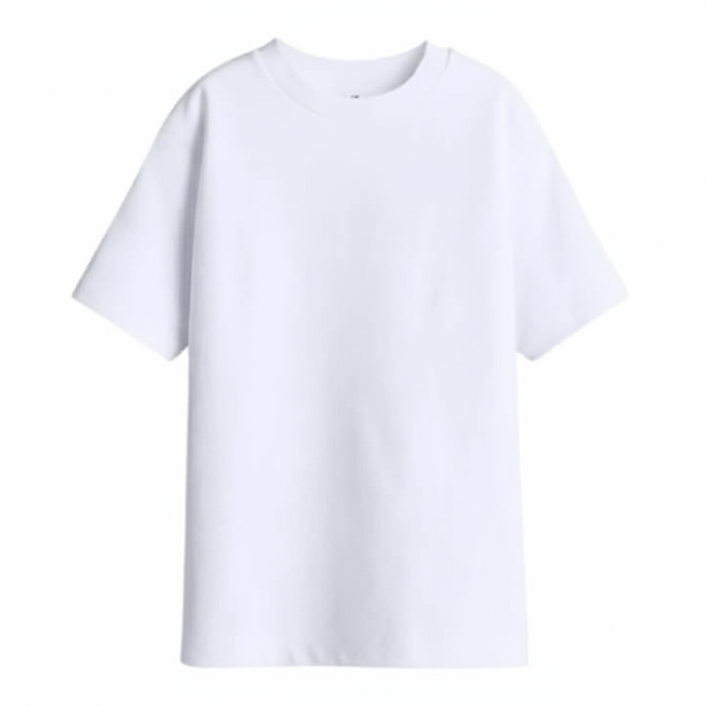 Polera Semi Oversize White Heavyweight Cotton 300 Gsm.