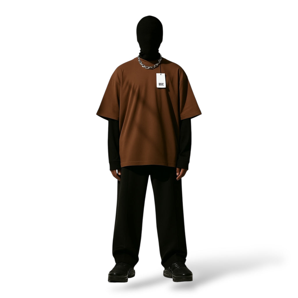 Polera Oversize HeavyCotton Brown 280 Gsm.