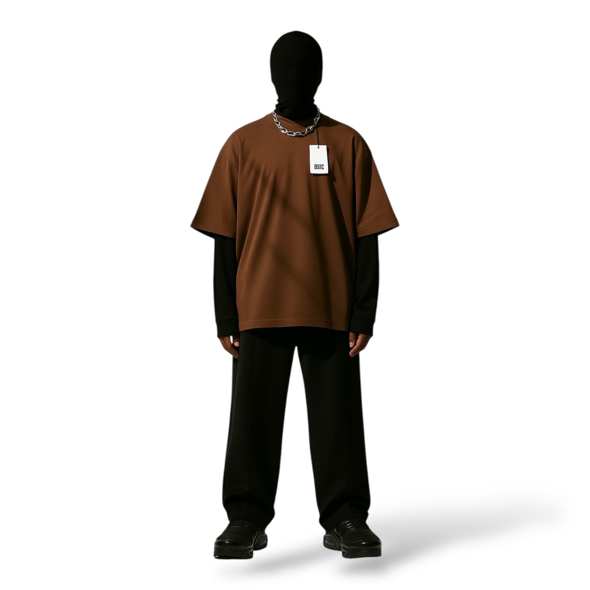 Polera Oversize HeavyCotton Brown 280 Gsm.