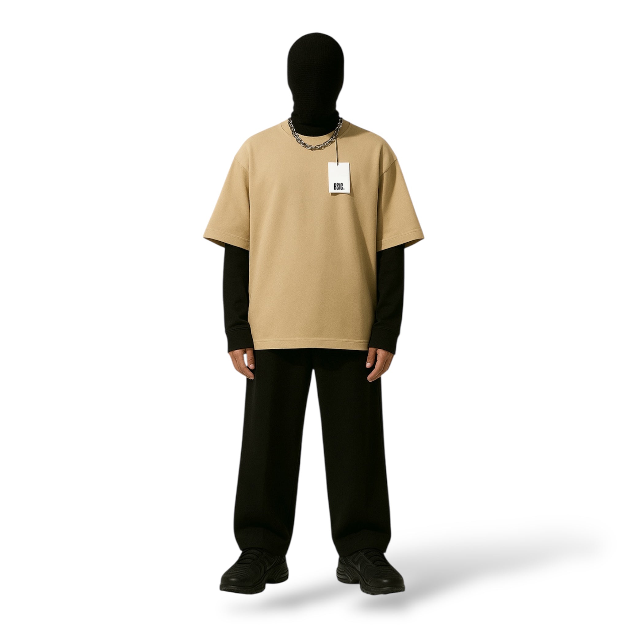 Polera Oversize HeavyCotton Beige 280 Gsm.