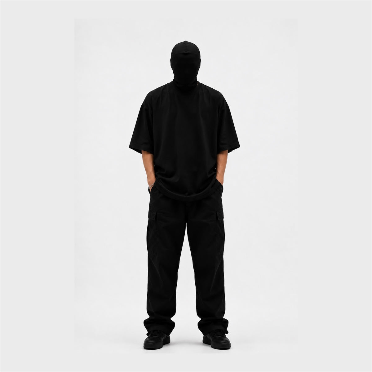 Semioversize • All Black Heavyweight Cotton 320 Gsm.